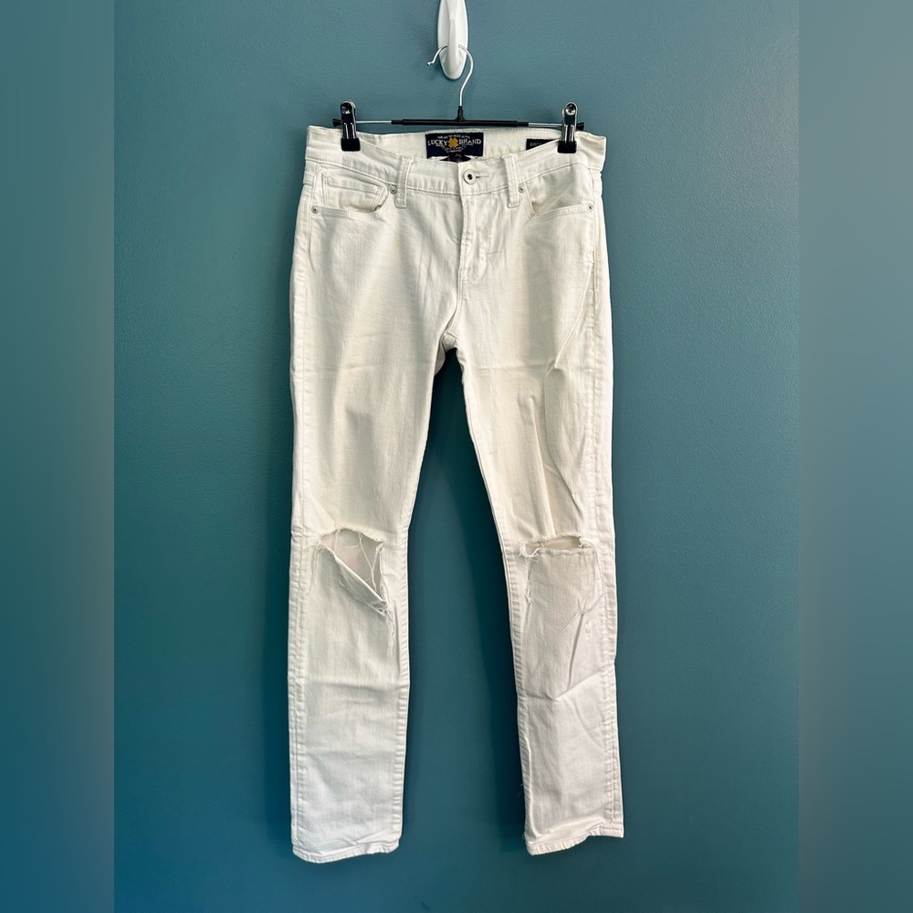 Lucky Brand Women's White Brooke Straight Leg Jeans Sz 2/26